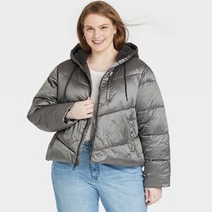 Ava & Viv Women's Plus Size Short Plus Size Puffer Jacket